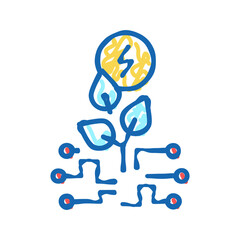 eco energy color icon vector flat illustration