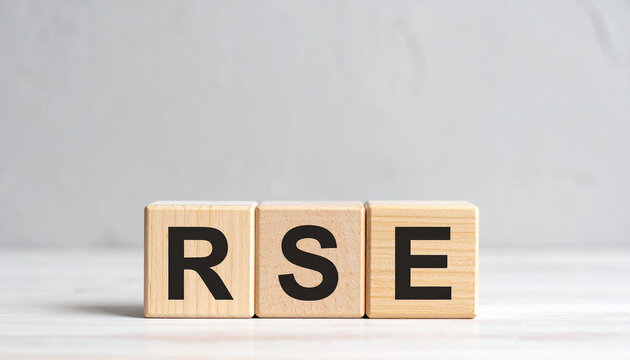 Wood cubes with abbreviation text RSE. Responsible Sex Education. Reliability and Safety Engineering