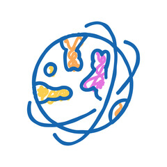 planet orbit color icon vector flat illustration