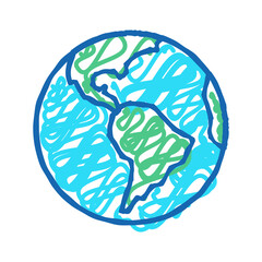earth planet color icon vector flat illustration