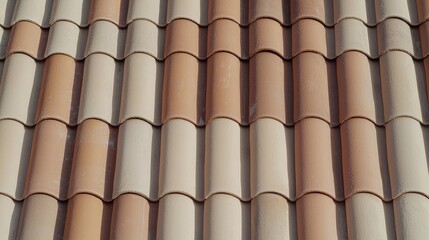Terracotta roof tiles in a repeating pattern