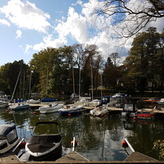 Sailboats on Scharmuetzel Lake in Germany 