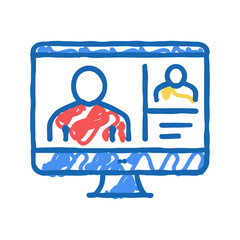 online communication color icon vector flat illustration