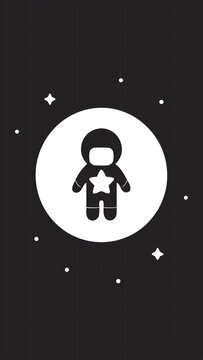 Tiny astronaut floating space simplified ico