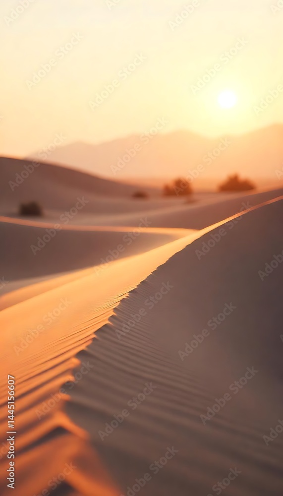Poster generative ai image evoking vastness and tranquility in the desert landscape
