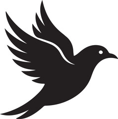 A cute Mourning Dove bird for log silhouette black Vector art illustration