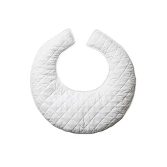 White Quilted Crescent Nursing Pillow for Baby Feeding and Support