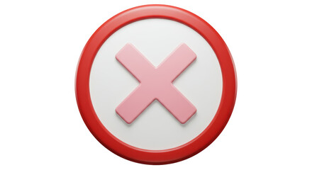 Isolated Red X Mark Sign