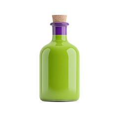 Green Glass Bottle with Cork Mockup Product Packaging Design