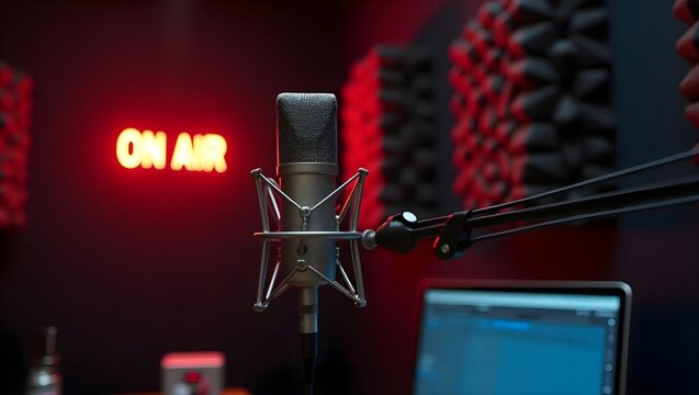 microphone in radio station