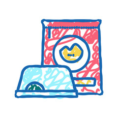 pet food and bowl icon doodle illustration