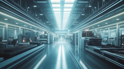 Fototapeta premium Futuristic Industrial Hallway