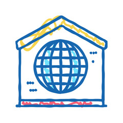 disco party home icon doodle illustration
