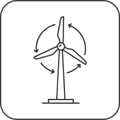 Rotating Wind Turbine Renewable Power Vector Icon