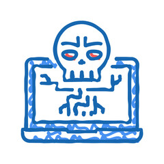 computer death programm icon doodle illustration