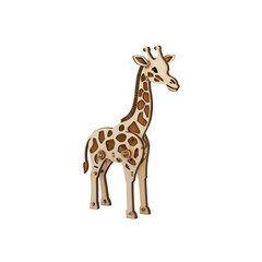 Naklejka premium Adorable Wooden Giraffe Articulated Model Kit - Eco-Friendly Toy