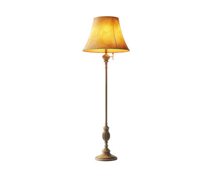 Elegant vintage floor lamp casting warm light, perfect for creating cozy atmosphere in any room. Its classic design adds charm and sophistication to your decor