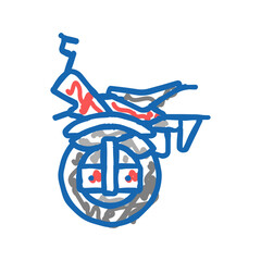 monowheel motorbike vehicle icon doodle illustration © vectorwin