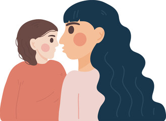 Illustration of Mother and Child Sharing a Moment