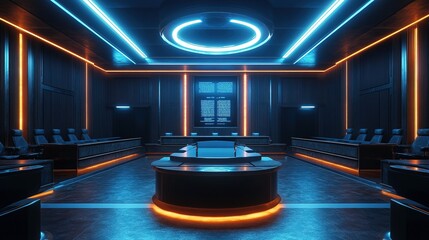 Futuristic Courtroom Interior