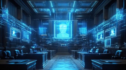 Naklejka premium Futuristic Courtroom Interior