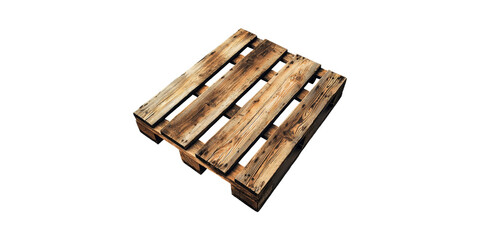 Wooden Pallet. Industrial Shipping And Storage Solution Isolated On Transparent Background