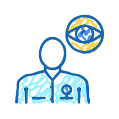 ophthalmology medical specialist icon doodle illustration
