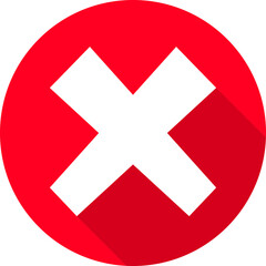 Obraz premium Red cross in circular error icon