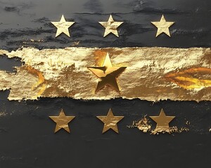 Gold stars on dark textured background