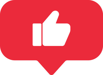 Thumbs up like icon in red badge