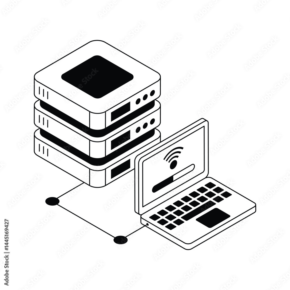 Wall mural get a glimpse of this premium isometric icon showing internet hosting