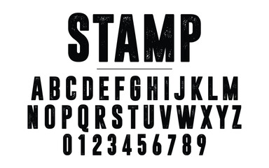 Stamp college font. Vintage sport font in american style for football, baseball or basketball logos and t-shirt. Athletic department typeface, varsity style font. Vector