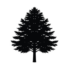 Obraz premium Realistic Cypress Tree Silhouettes Vector Icon De