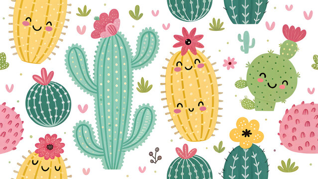 Cute cactus pattern beautifull colors