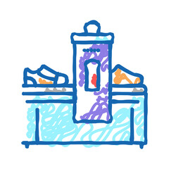 shoes making machine icon doodle illustration
