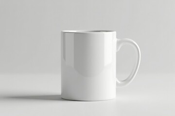 Obraz premium Classic white mug, handle visible, clean background, cup, isolated mug, mug