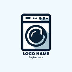 Modern Cleaning Service Logo Featuring Laundry and Soap Elements with Bubble Icons for Brand Identity and Microstock Graphic Resources in Vector Format for Washing Products