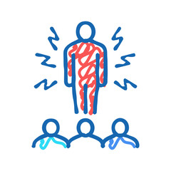 angry worker color icon vector color illustration