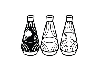 Silhouette of lava lamps isolated on a white background