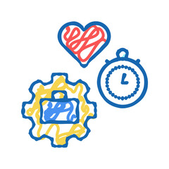 work free time icon doodle illustration