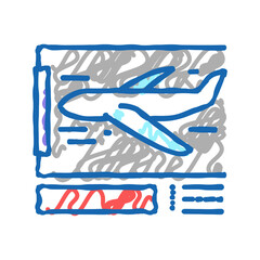 airplane crash test icon doodle illustration