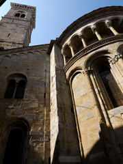 View of the medieval cathedral of Bergamo, Italy