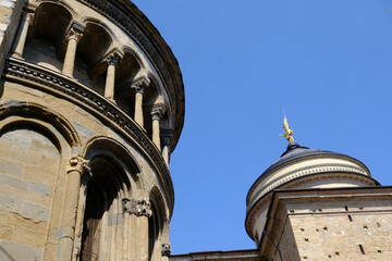 View of the medieval cathedral of Bergamo, Italy