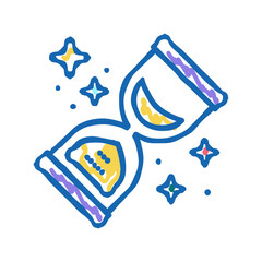 retro sandglass icon doodle illustration sign
