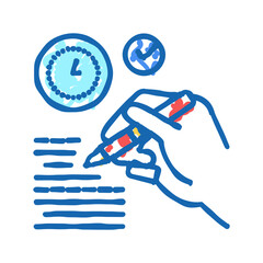 report writing icon doodle illustration sign