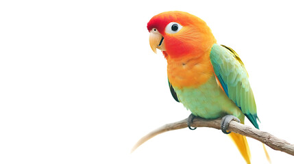 Colorful parrot perched on a branch.