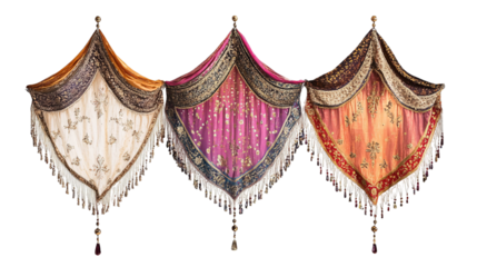 Wall Hangings (Torans) for Diwali and Home Decoration - Isolated on White Background