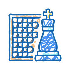 chess geek icon doodle illustration sign