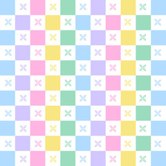 Colorful Checkered Pattern with Cross Motifs