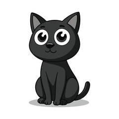Adorable Black Cat with Big Eyes